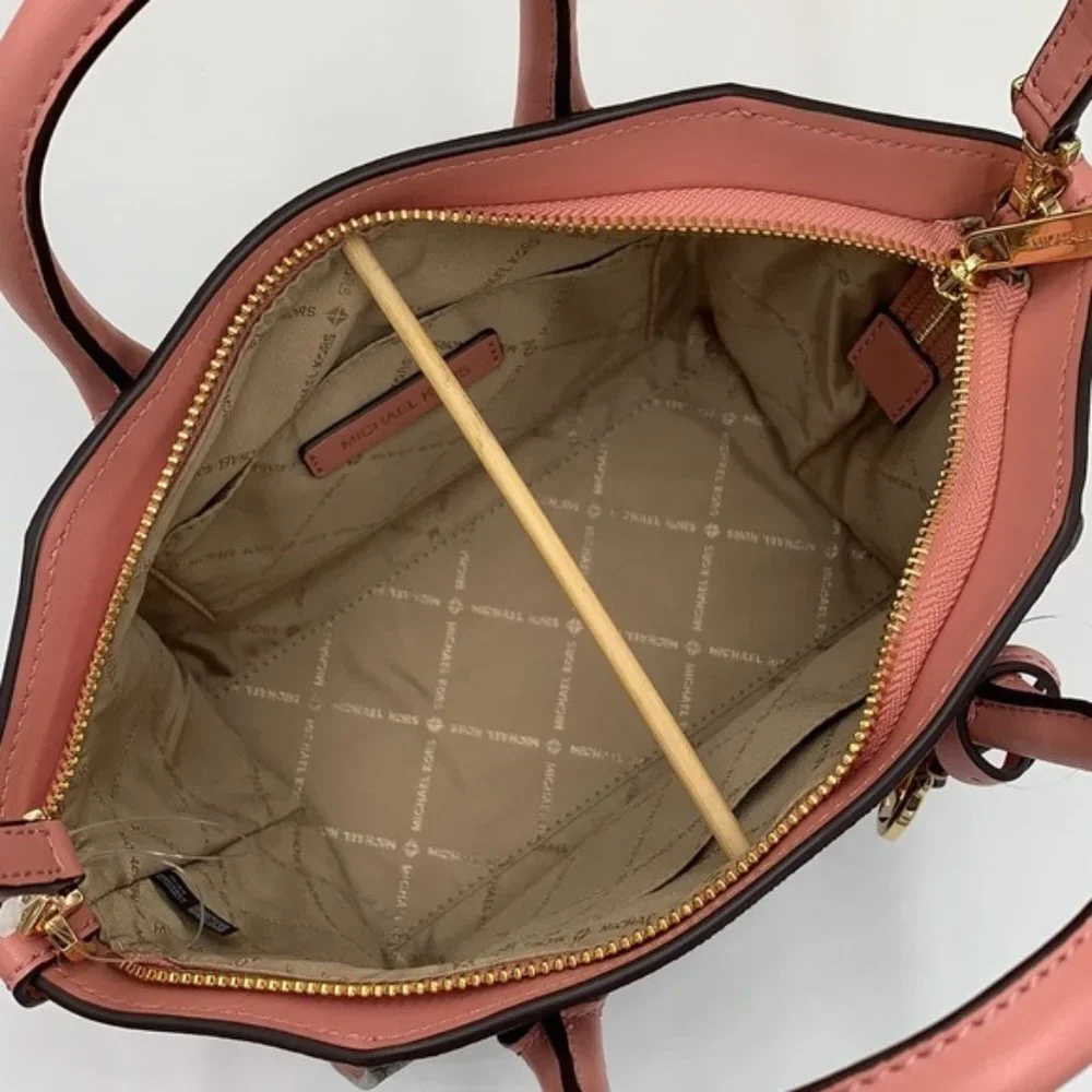 Michael Kors Avril Small Logo Top-Zip Satchel Sunset Rose